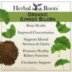 Herbal Roots Organic Ginkgo Biloba Brain & Memory Support - 60 Capsules - image 3
