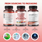 PeakPury Tart Cherry 1470mg Complex with Elderberry & Turmeric - 150 Capsules - image 9