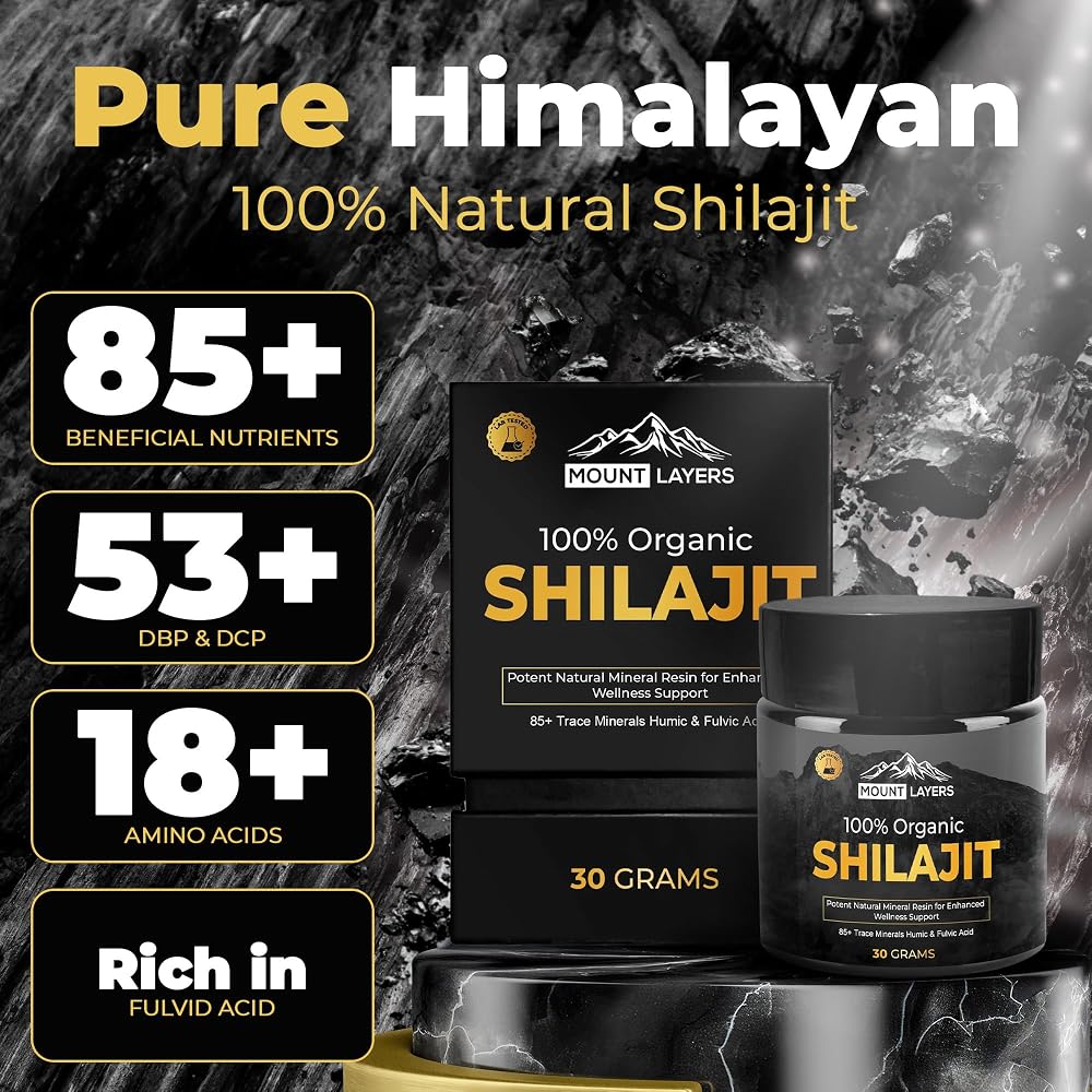 Mount Layers Organic Shilajit Resin with Fulvic Acid - 30g Jar - image 3