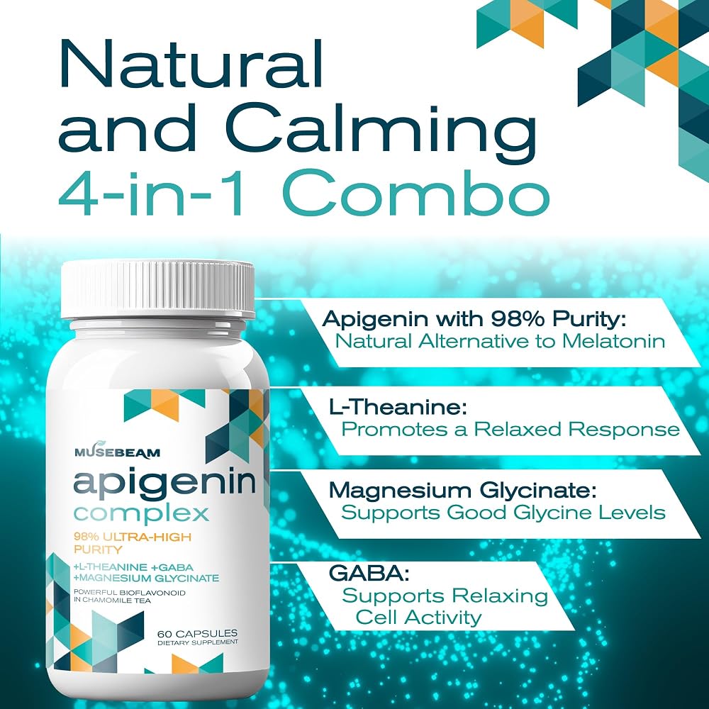 musebeam Apigenin Supplement for Rest and Relaxation Support - 60 Capsules - image 4