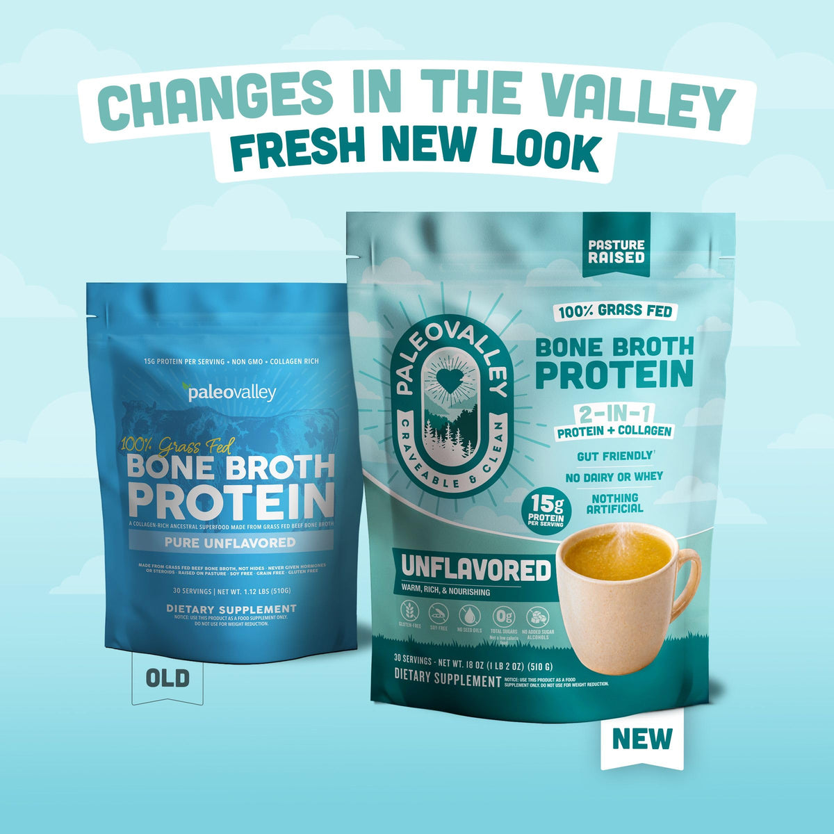 Paleovalley 100% Grass Fed Bone Broth Protein Powder - 16.8 oz - image 3