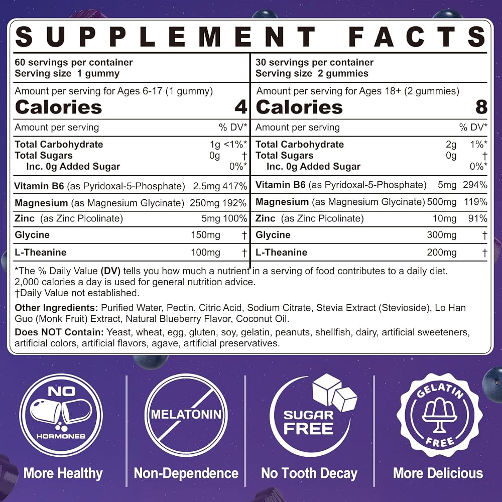 ELLAMENTZ Magnesium Glycinate Gummies 500mg for Sleep - 120 Gummies - image 2