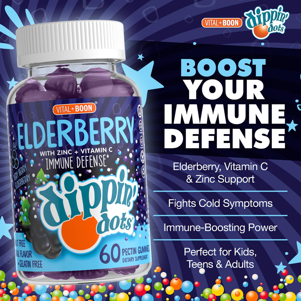 Vital+Boon Dippin’ Dots - Elderberry Gummies with Vitamin C & Zinc
