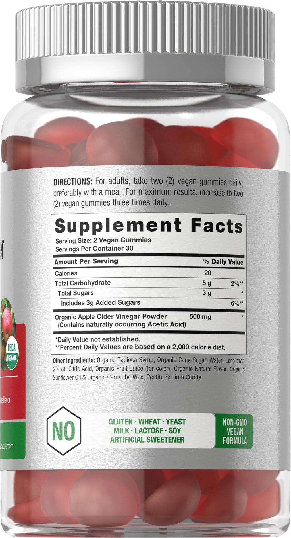 Horbäach Organic Apple Cider Vinegar Gummies - 60 Gummies - image 2