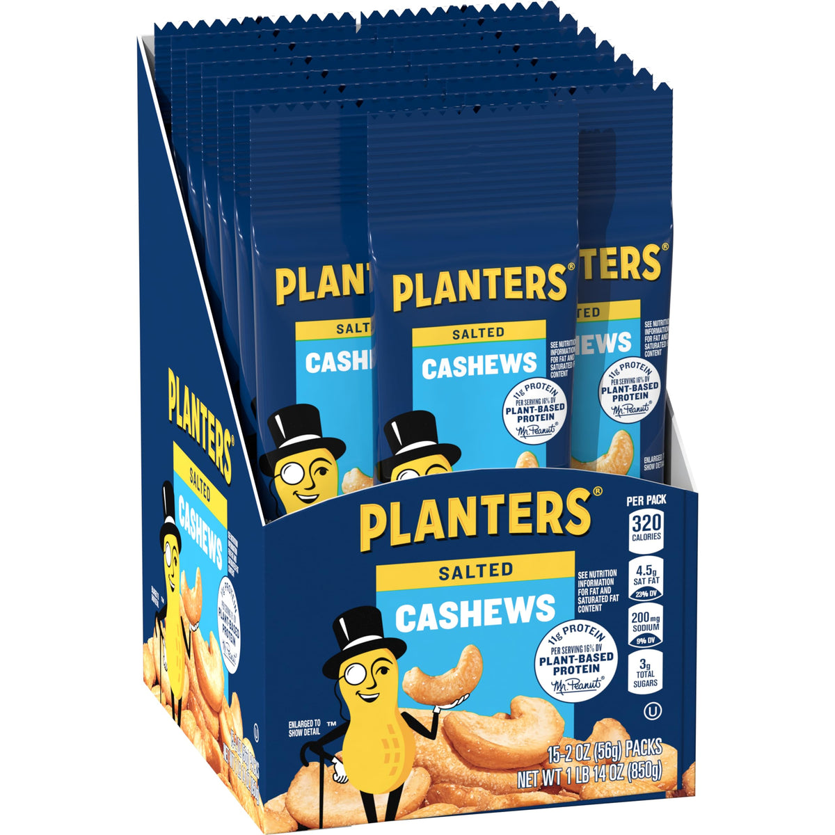 PLANTERS Salted Whole Cashews - 15 Pack (2 Oz Each) - image 4