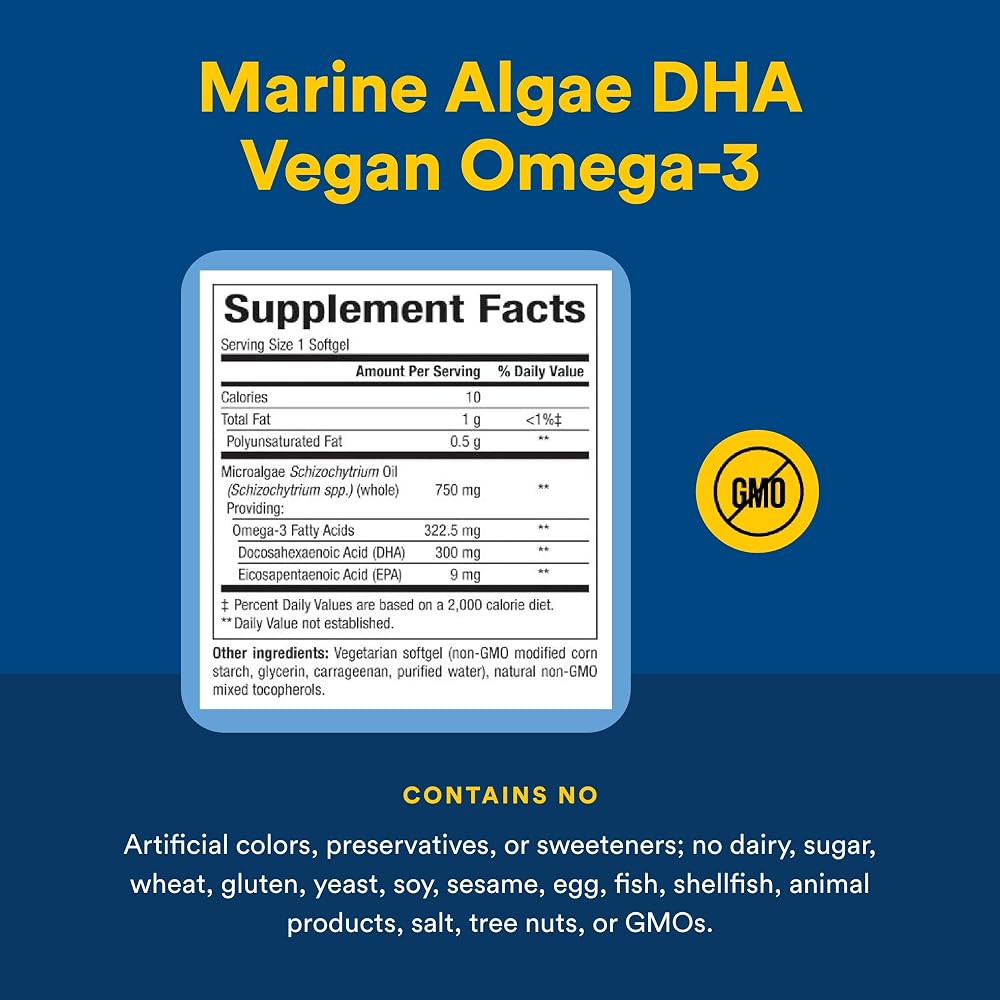 Natural Factors Whole Earth & Sea Marine Algae Oil 750 mg Vegan Omega-3 - image 4