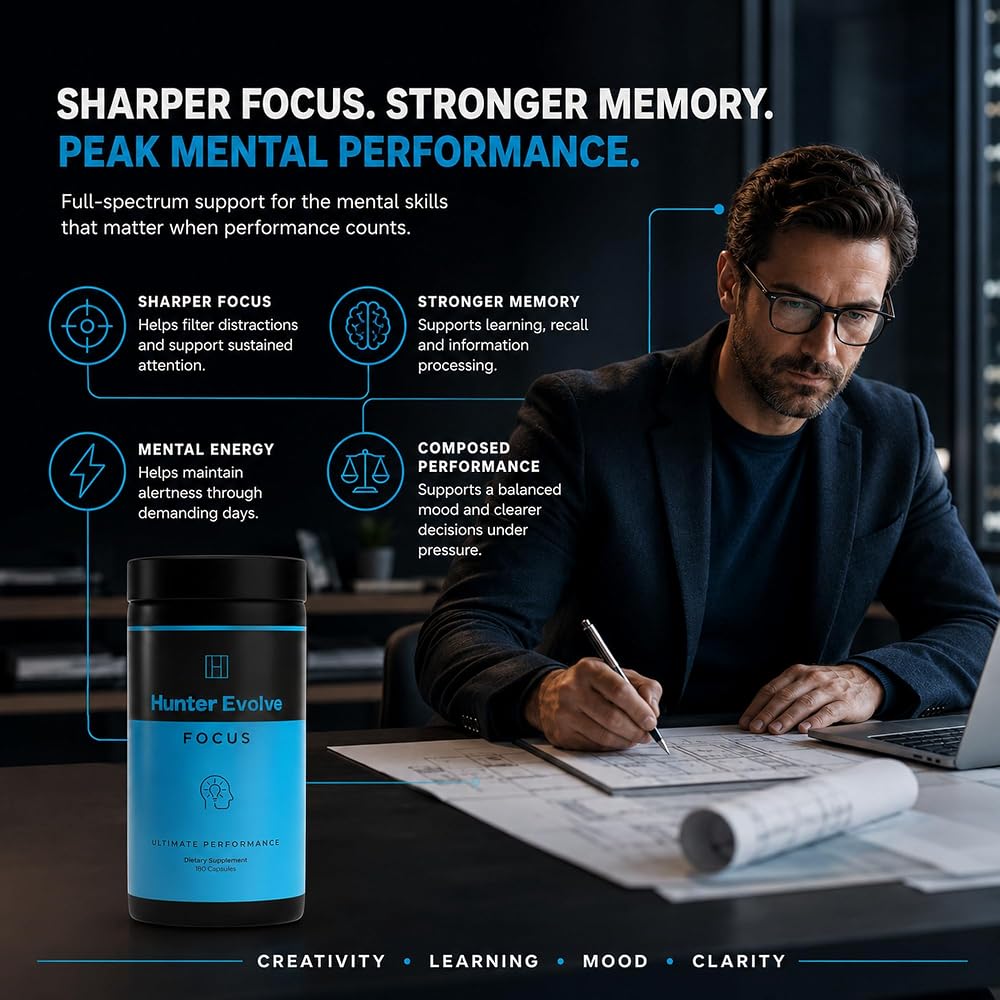 ROAR AMBITION Hunter Focus Premium Nootropic Brain Supplement - 180 Capsules - image 3