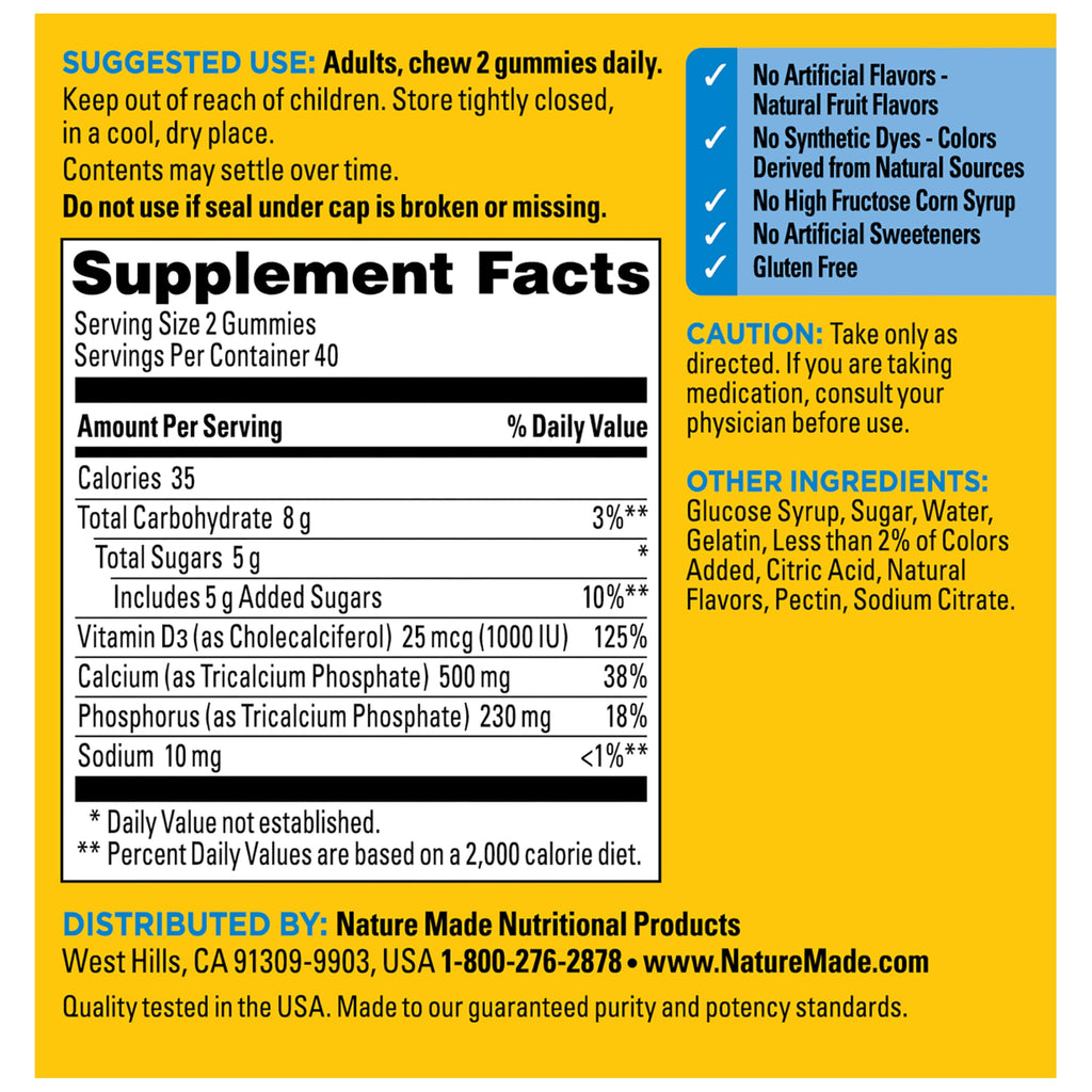 Nature Made Calcium 500 mg with Vitamin D3 - 80 Gummies - image 9