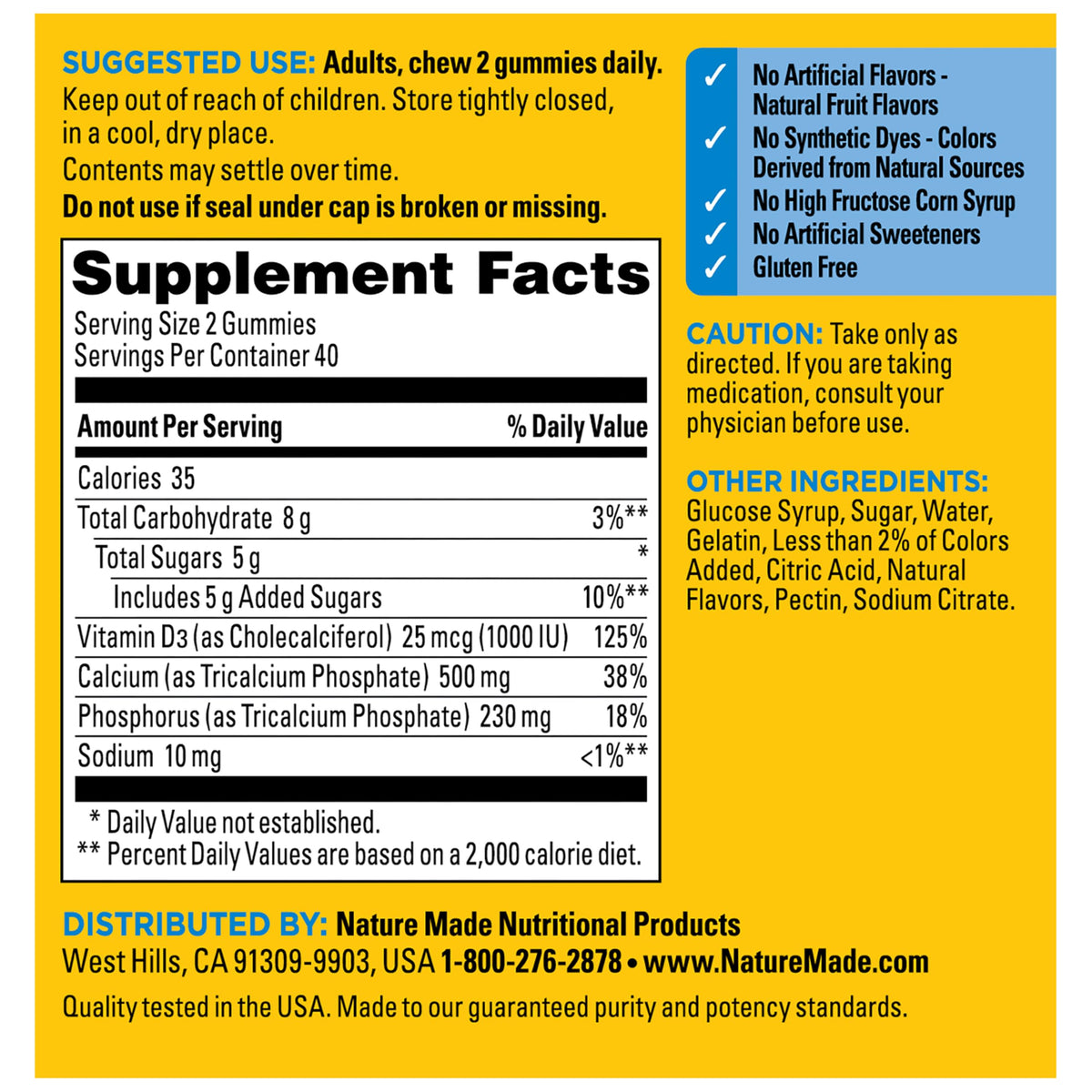 Nature Made Calcium 500 mg with Vitamin D3 - 80 Gummies - image 9