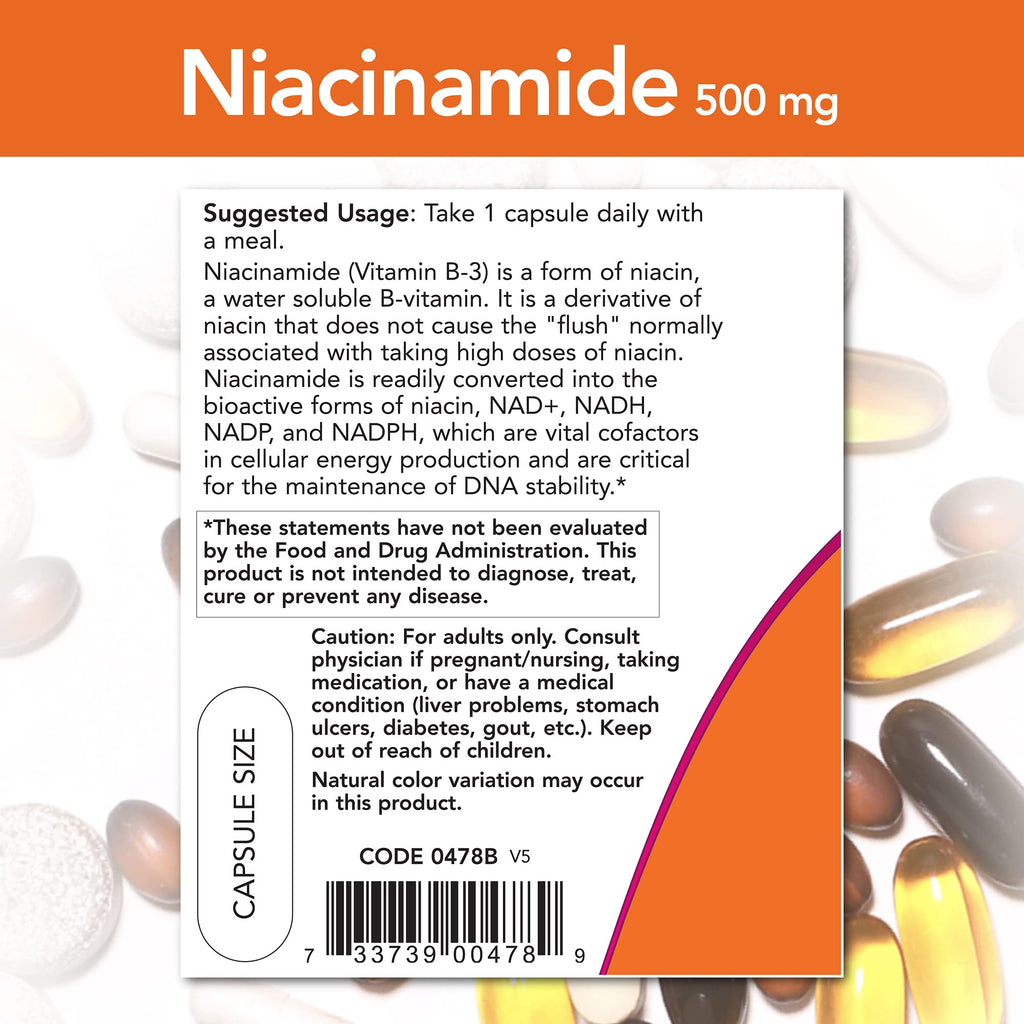 Now Supplements Niacinamide 500mg - 100 Capsules - image 3