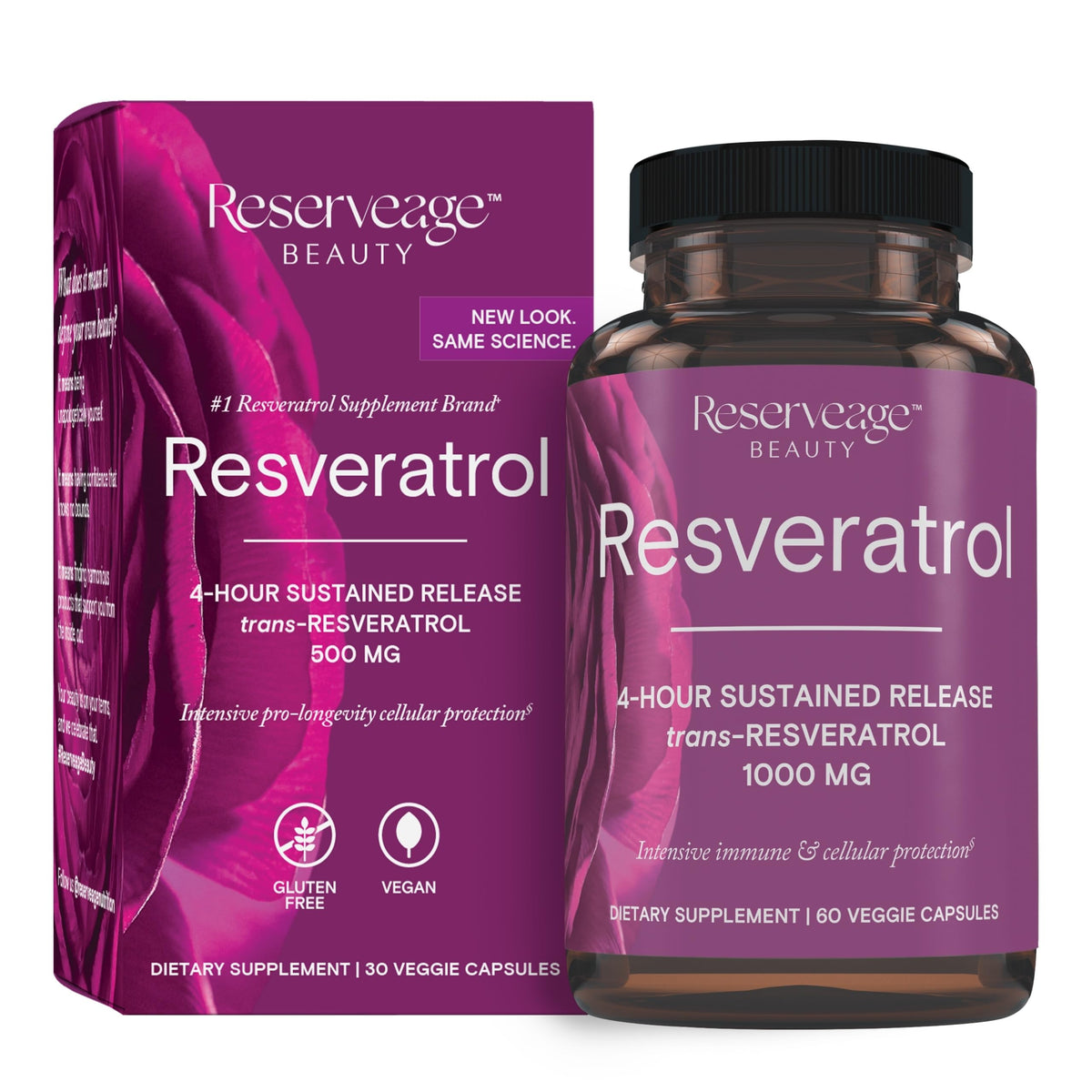 Reserveage Nutrition Resveratrol 1000 mg Antioxidant - 60 Capsules