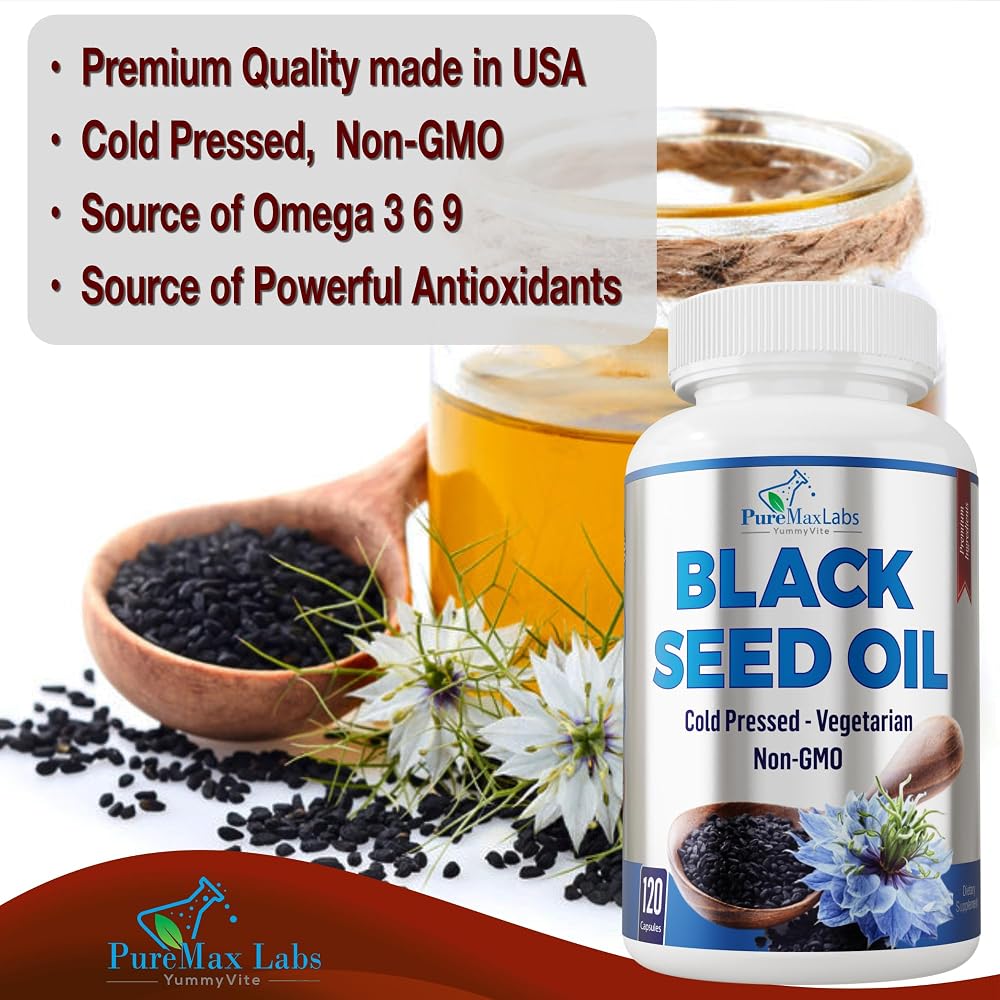 YUMMYVITE Black Seed Oil Capsules for Hair & Skin - 120 Softgels - image 3