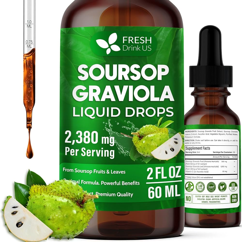 FRESHDRINKUS Soursop Graviola Extract Liquid - 2 fl oz