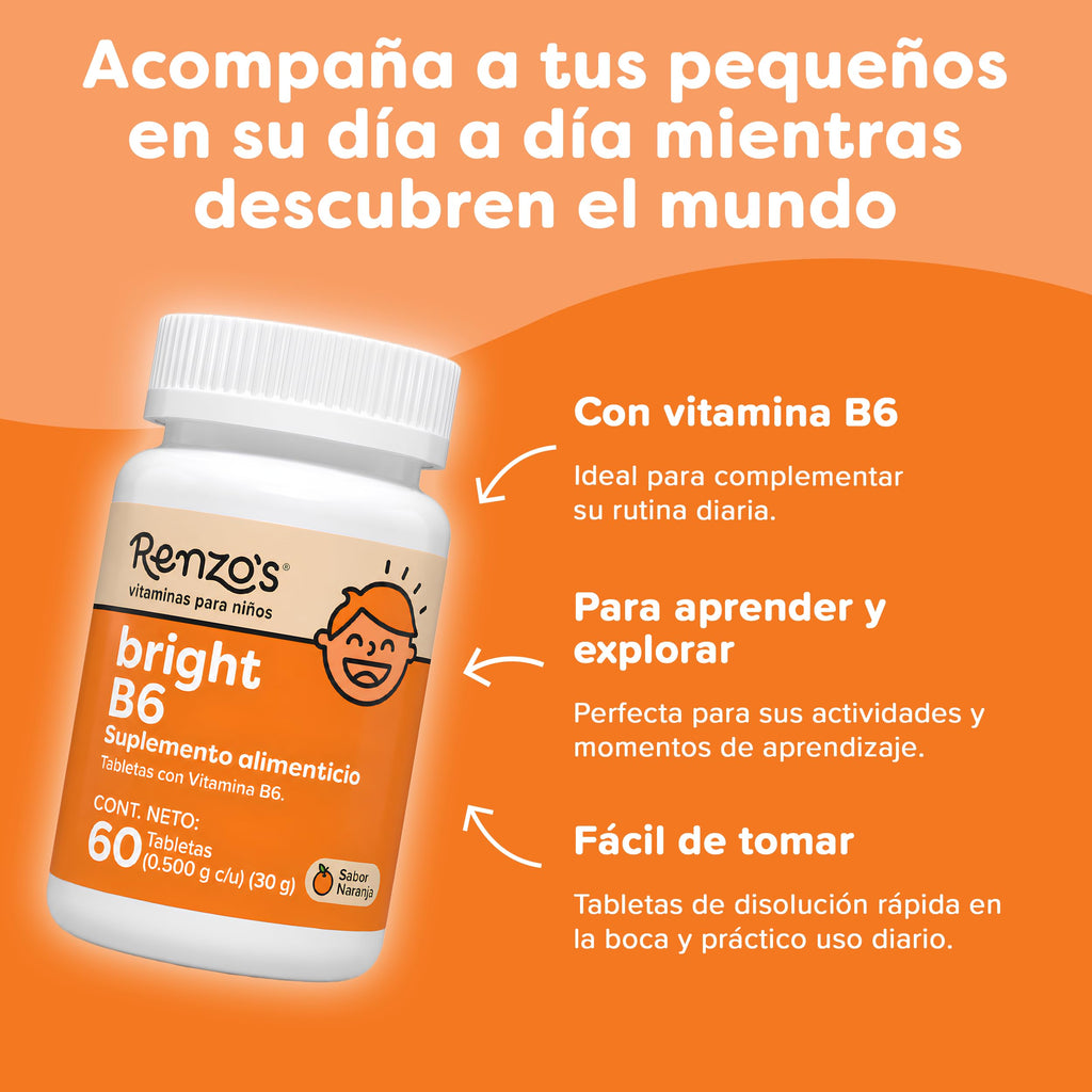 Renzo's Bright & Brainy Vitamin B6 Kids - 60 Melty Tabs - image 4