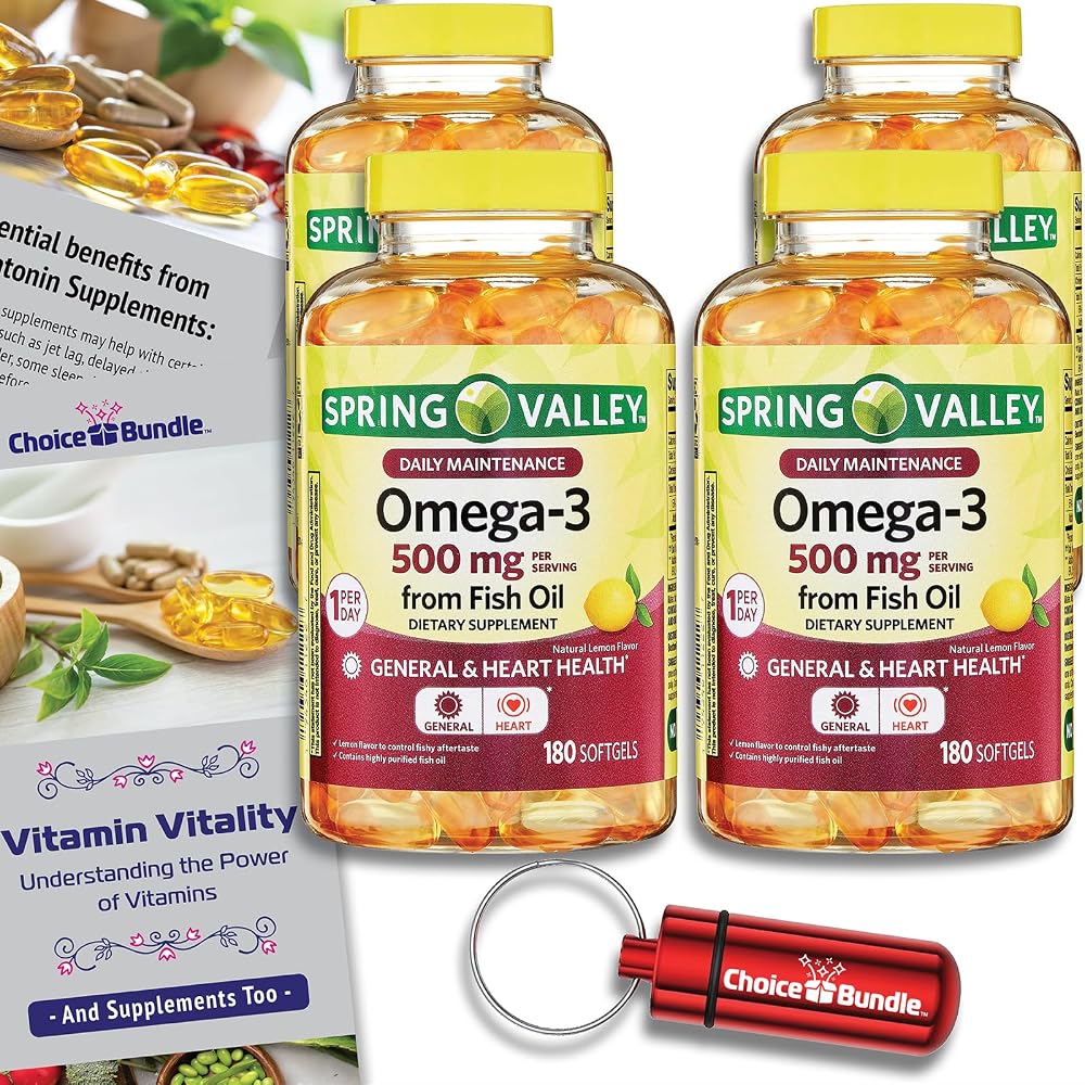 Choice Bundle Spring Valley Fish Oil Omega 3 Fatty Acid Supplement