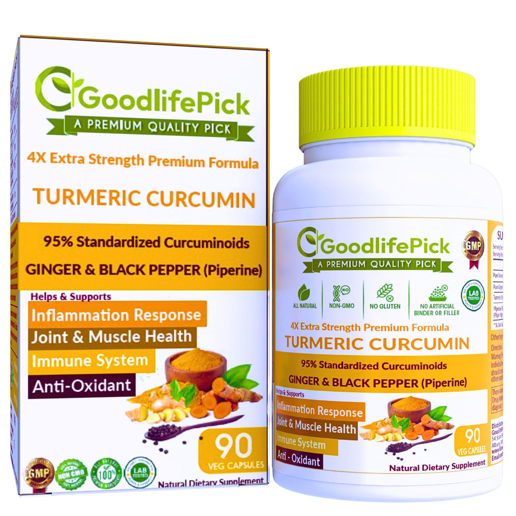 GoodlifePick Premium Turmeric Curcumin Capsules with Ginger & Black