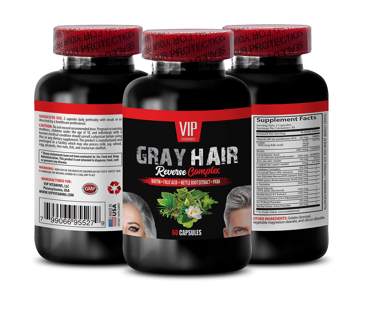 VIP Vitamins Gray Hair Reverse Complex - 60 Capsules