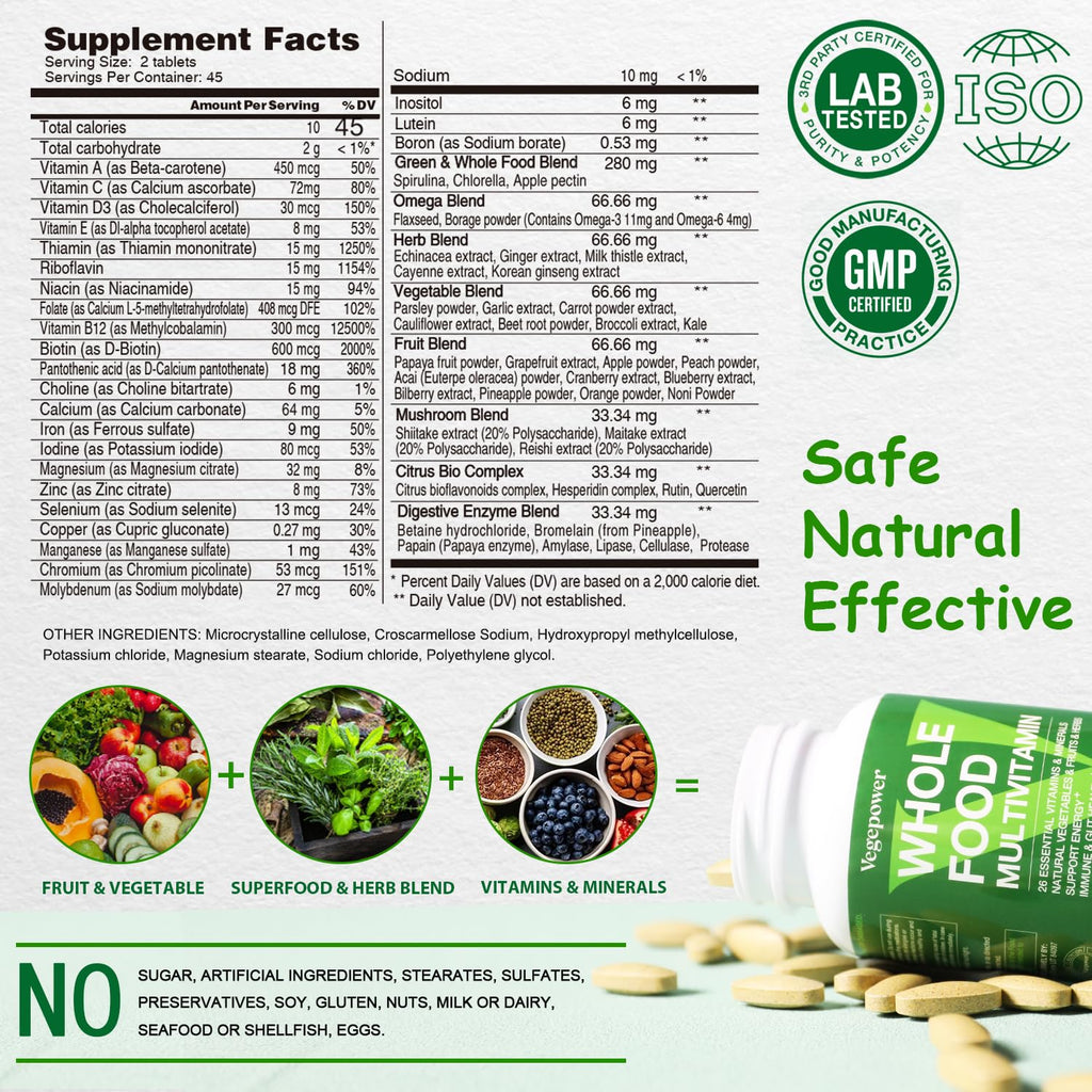 VEGEPOWER Whole Food Multivitamin for Women