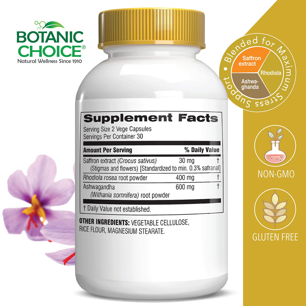 Botanic Choice Stress Complex Capsules Mood & Memory Support - 60 Capsules - image 2