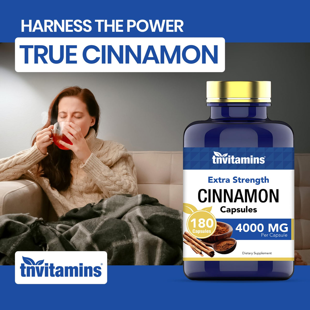 tnvitamins Cinnamon Capsules 4000 mg - 180 Capsules - image 3