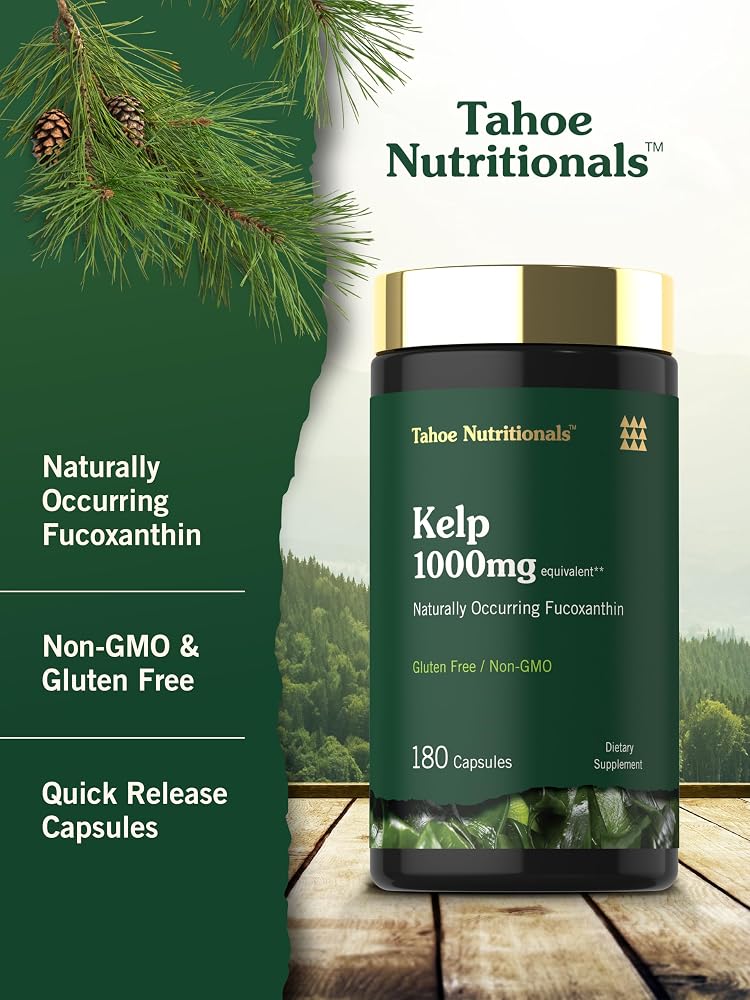 Tahoe Nutritionals Kelp Supplement with Green Tea Extract - 180 Capsules - image 4