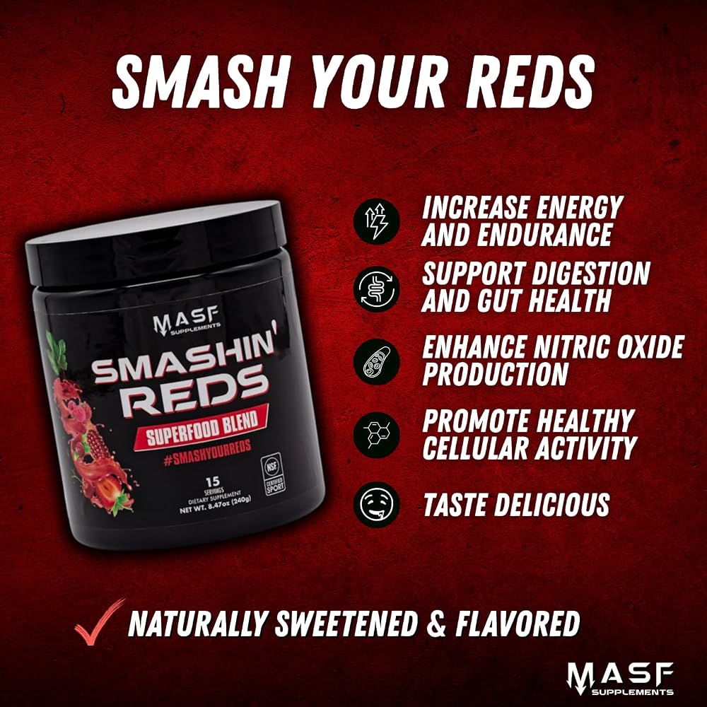 MASF Smashin' Reds Organic Superfood Powder - 15 Servings - image 2