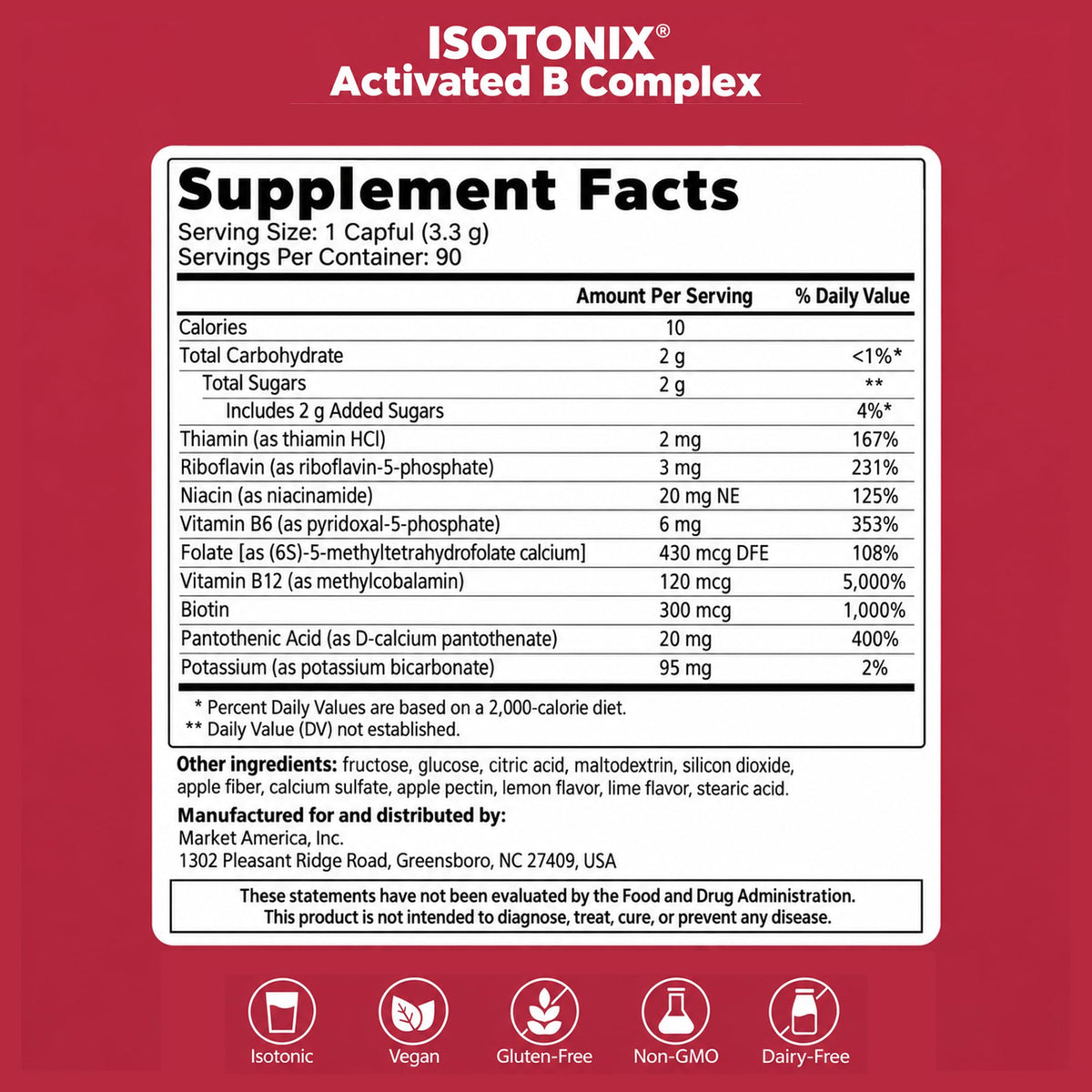 Isotonix Activated B Complex Vitamin B Drink Mix - 90 Servings - image 9