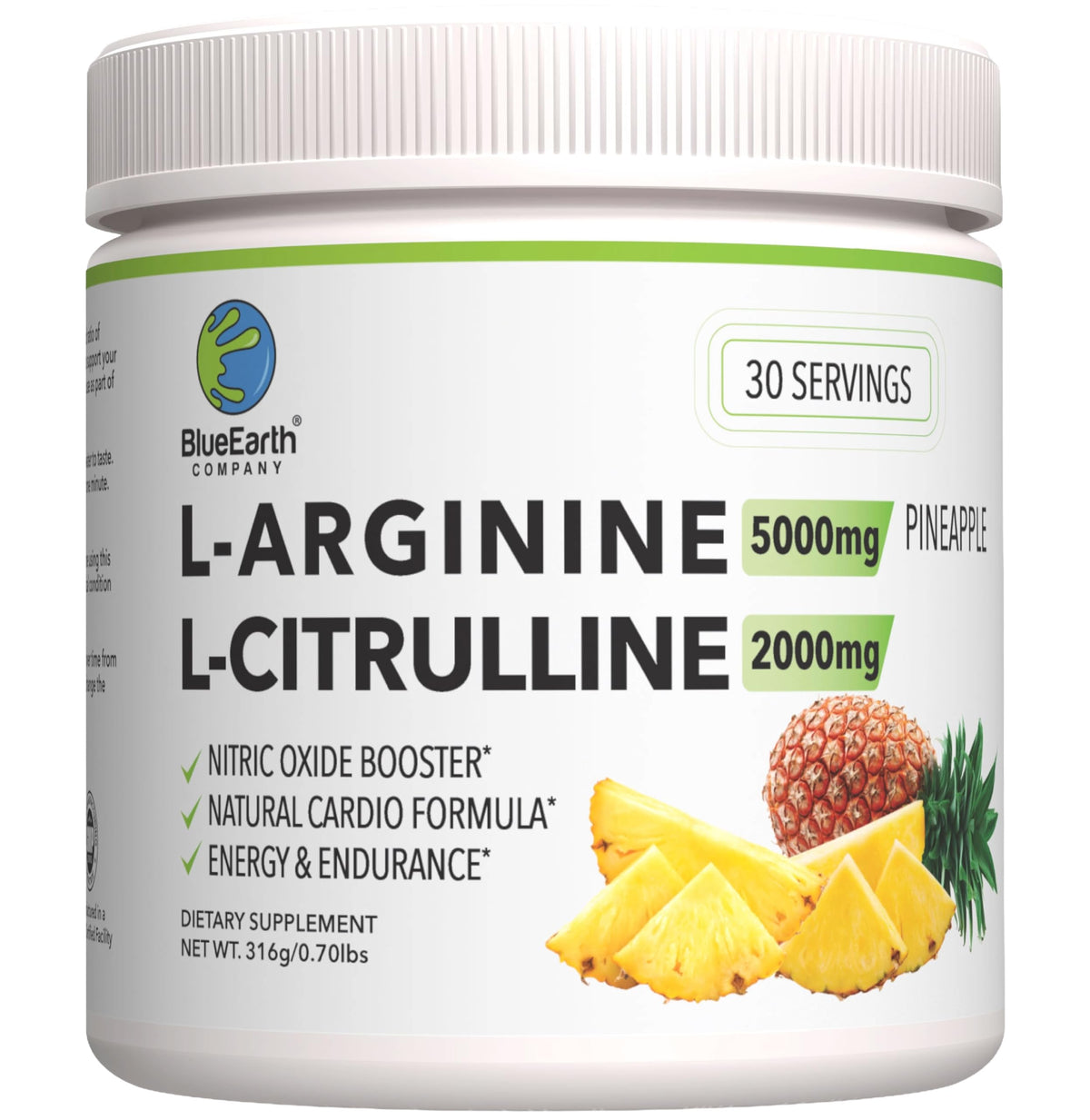 BlueEarth Company L-Arginine 5000mg + L-Citrulline Complex Powder