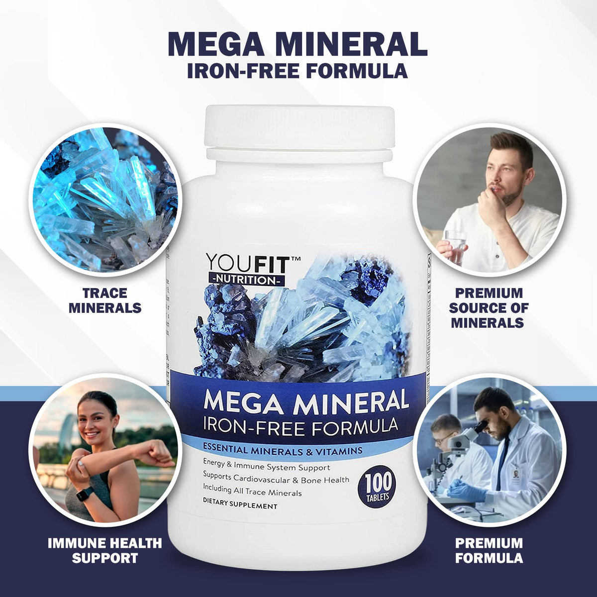 YouFit Nutrition Mega Minerals Supplement Trace Minerals - 100 Capsules - image 3