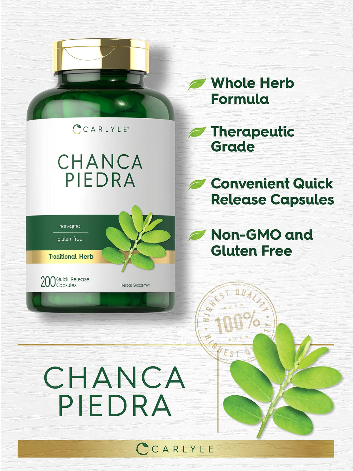 Carlyle Chanca Piedra - 200 Capsules - image 3