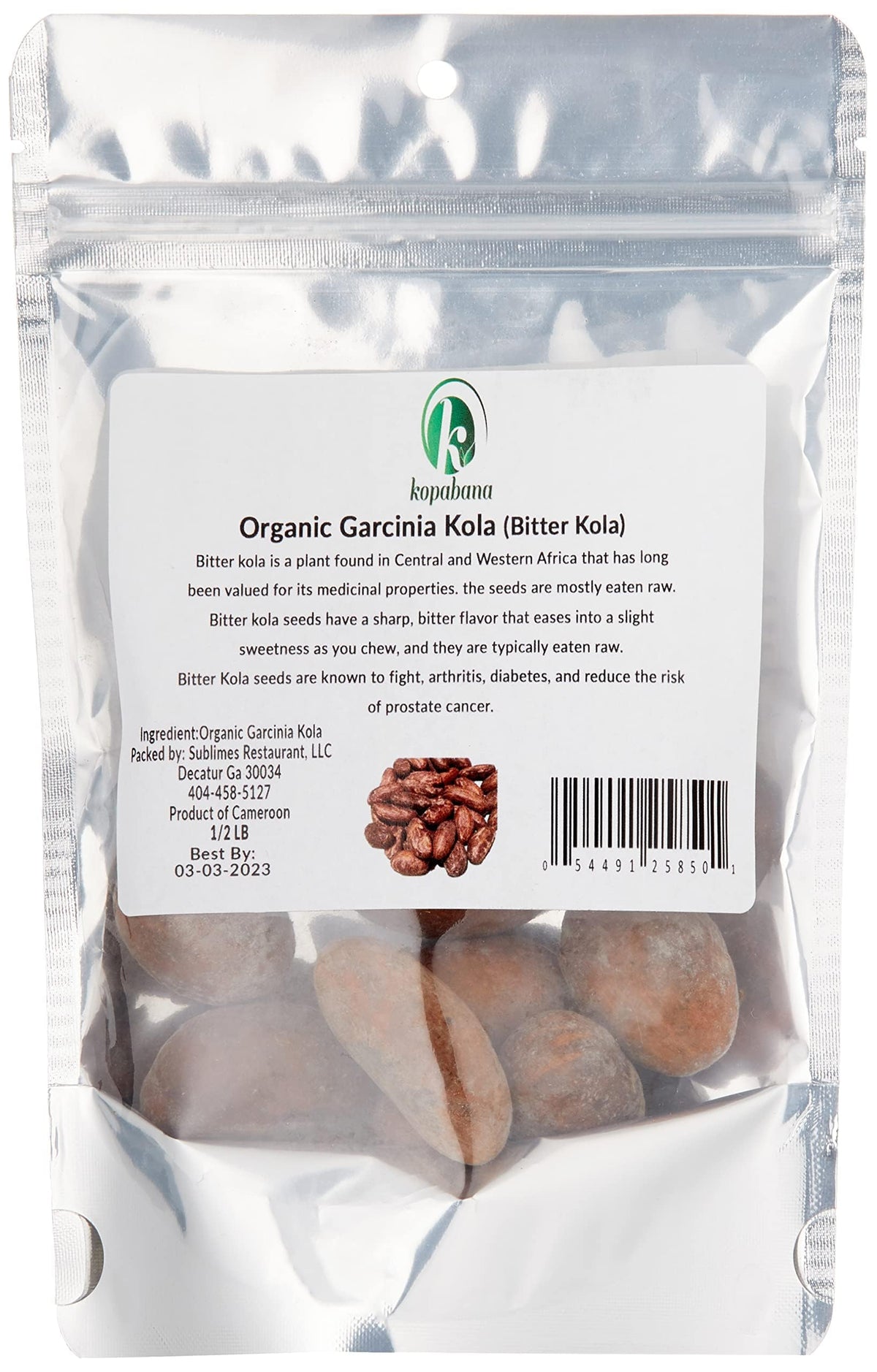 KOPABANA Organic Garcinia Kola Bitter Kola Nuts - 5oz