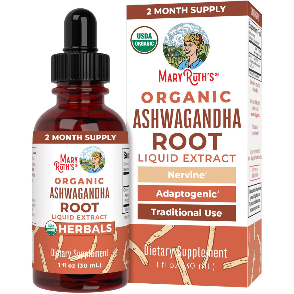 MARYRUTH'S Ashwagandha Root Liquid Drops Mood & Stress Support - 1 Fl Oz