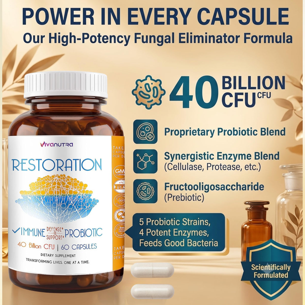 VIVANUTRA Restoration Probiotic Nail Fungus Supplement Extra Strength - image 4