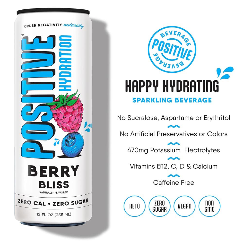 Positive Beverage Electrolyte Sparkling Water Immunity Support - 12 Cans - image 4