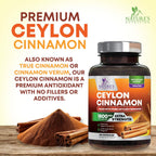 Nature's Nutrition Organic Ceylon Cinnamon Capsules 1800mg - Extra