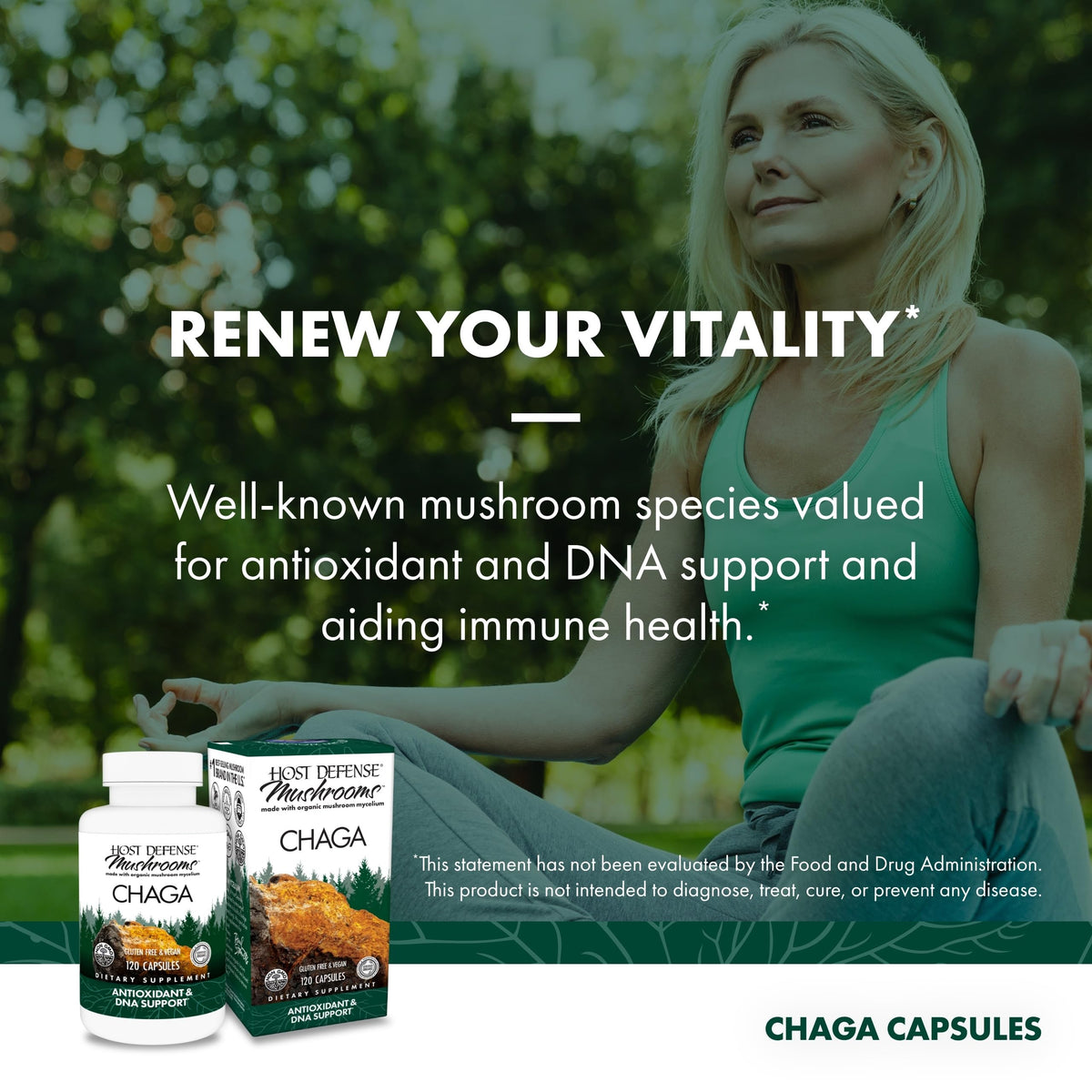 Host Defense Chaga Capsules Immune Support - 120 Capsules - image 5