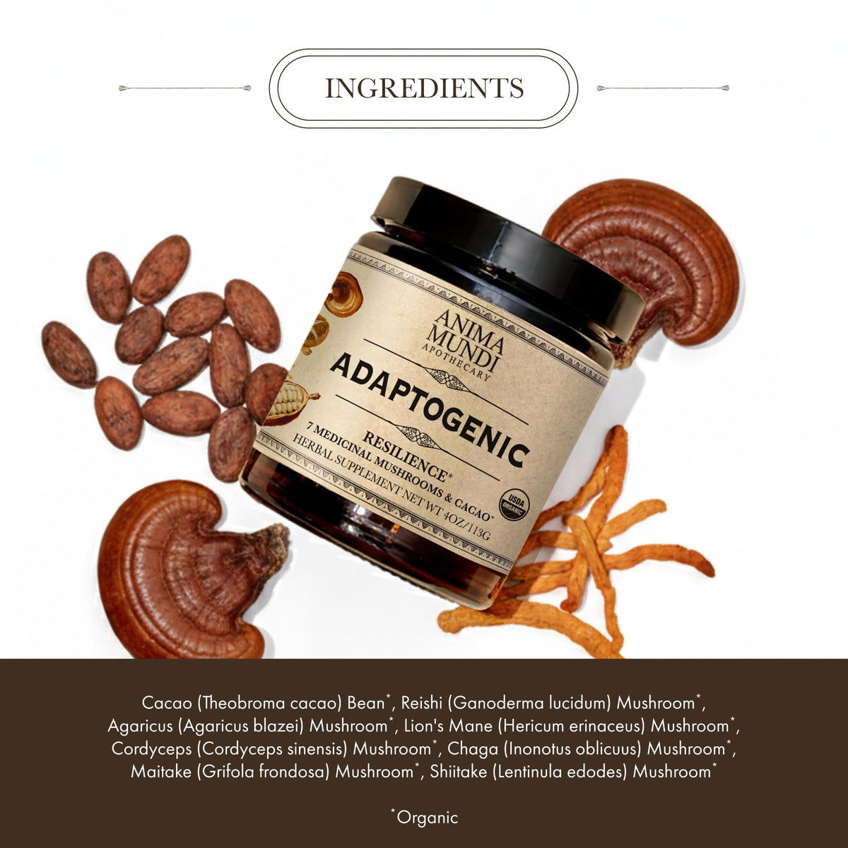 Anima Mundi Apothecary Organic Mushroom Supplement Powder - 4oz - image 3