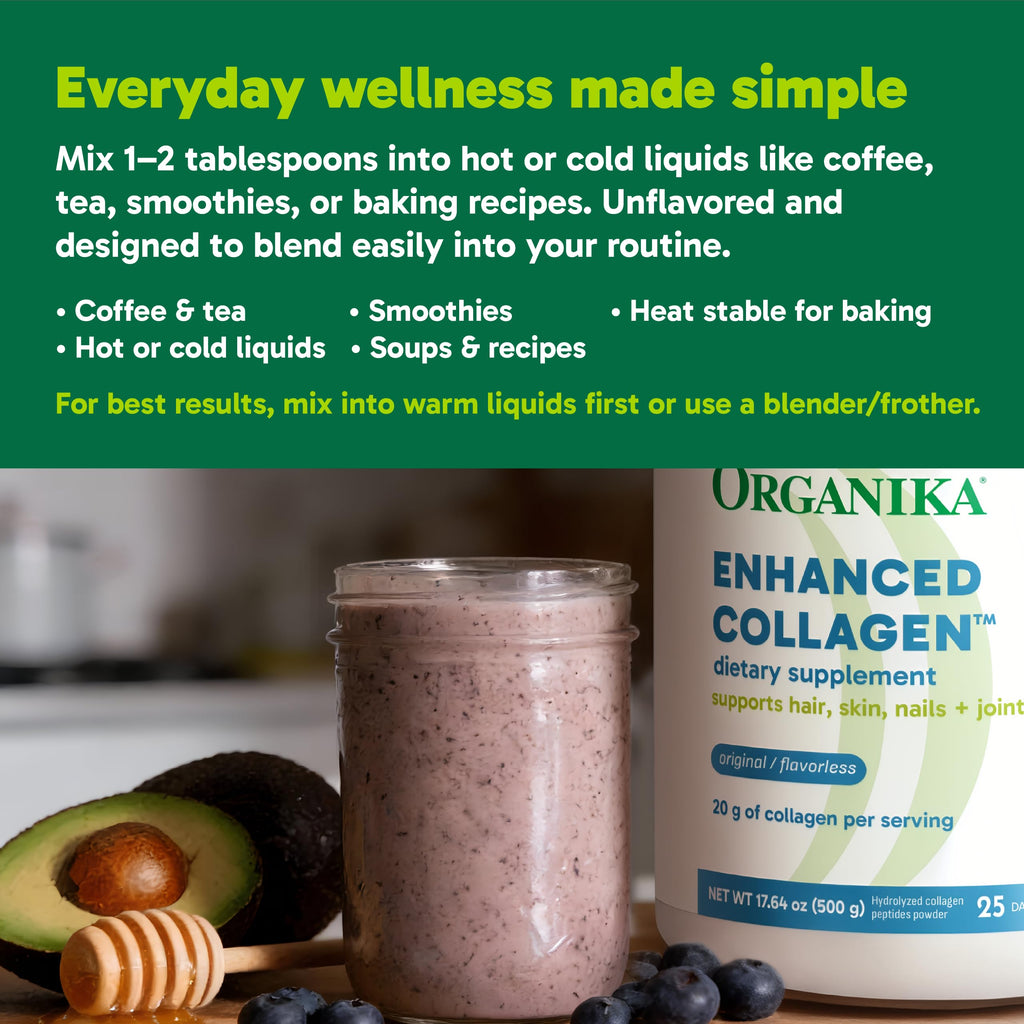 Organika Enhanced Hydrolyzed Collagen Peptides Powder