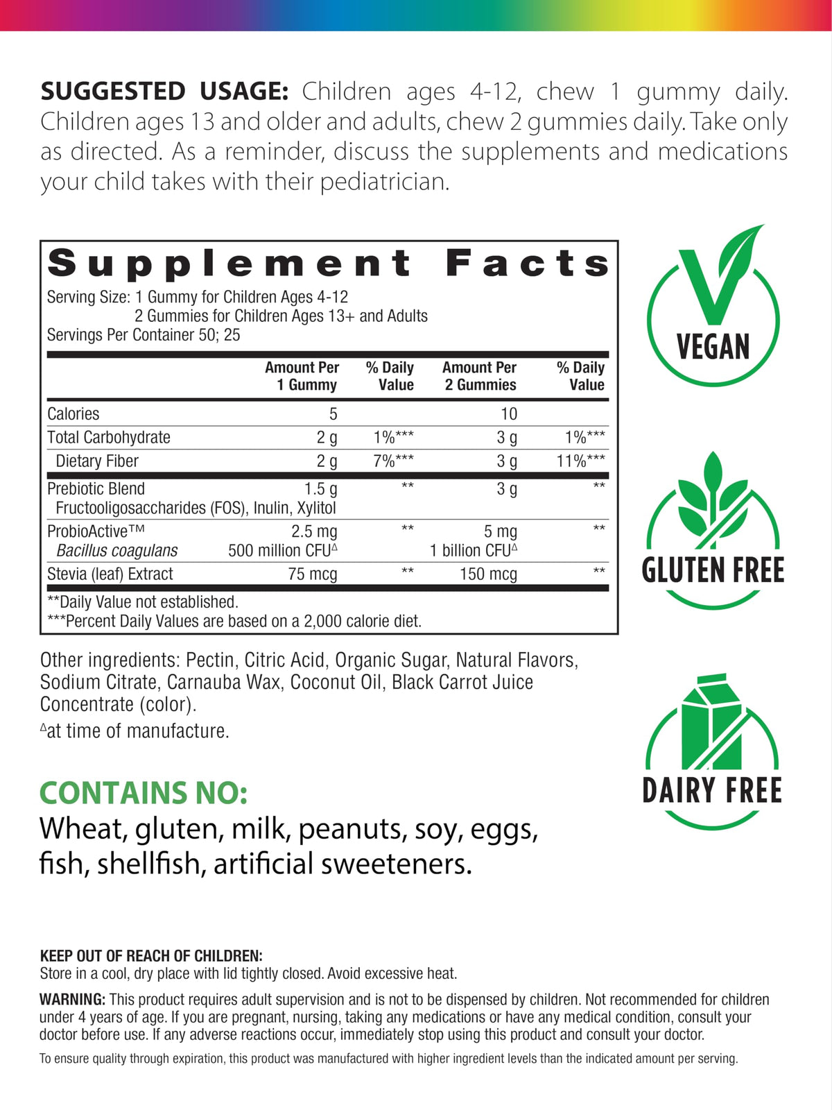 Rainbow Light Probiotic Gummies Digestive & Immune Support - 50 Count - image 2