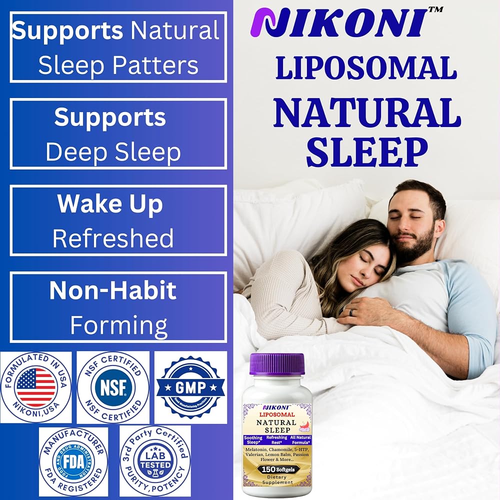 Nikoni Liposomal Natural Sleep Aid Supplement - 300 Softgels - image 8