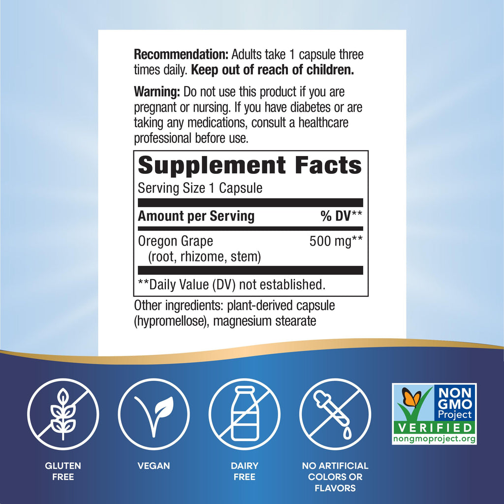Nature's Way Oregon Grape Capsules Digestive Support - 90 Capsules - image 5