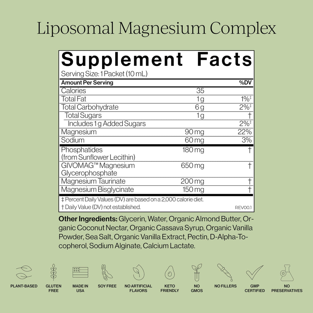 CYMBIOTIKA Liposomal Magnesium for Sleep, Calm & Muscle Support - 28 Pouches - image 6