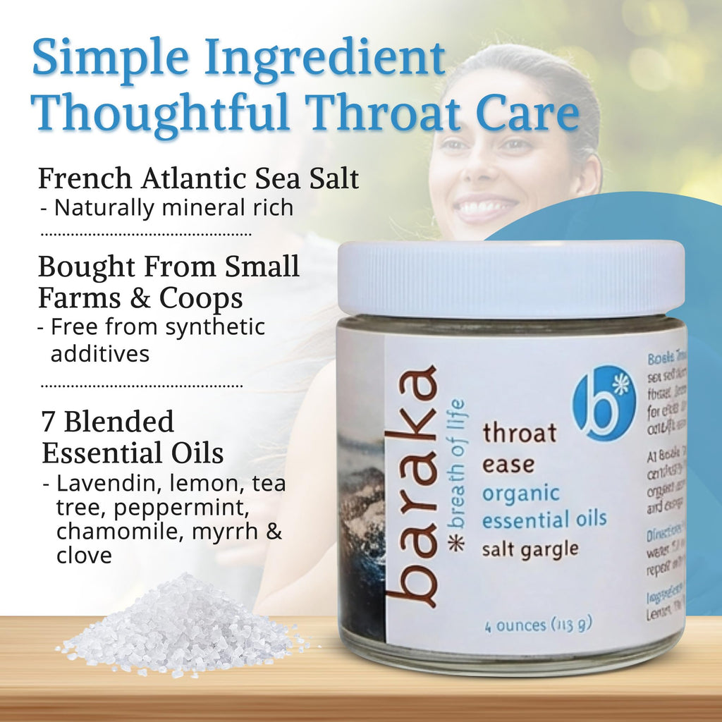 Baraka Throat Ease Sea Salt Gargle with Essential Oils - 4 oz - image 2