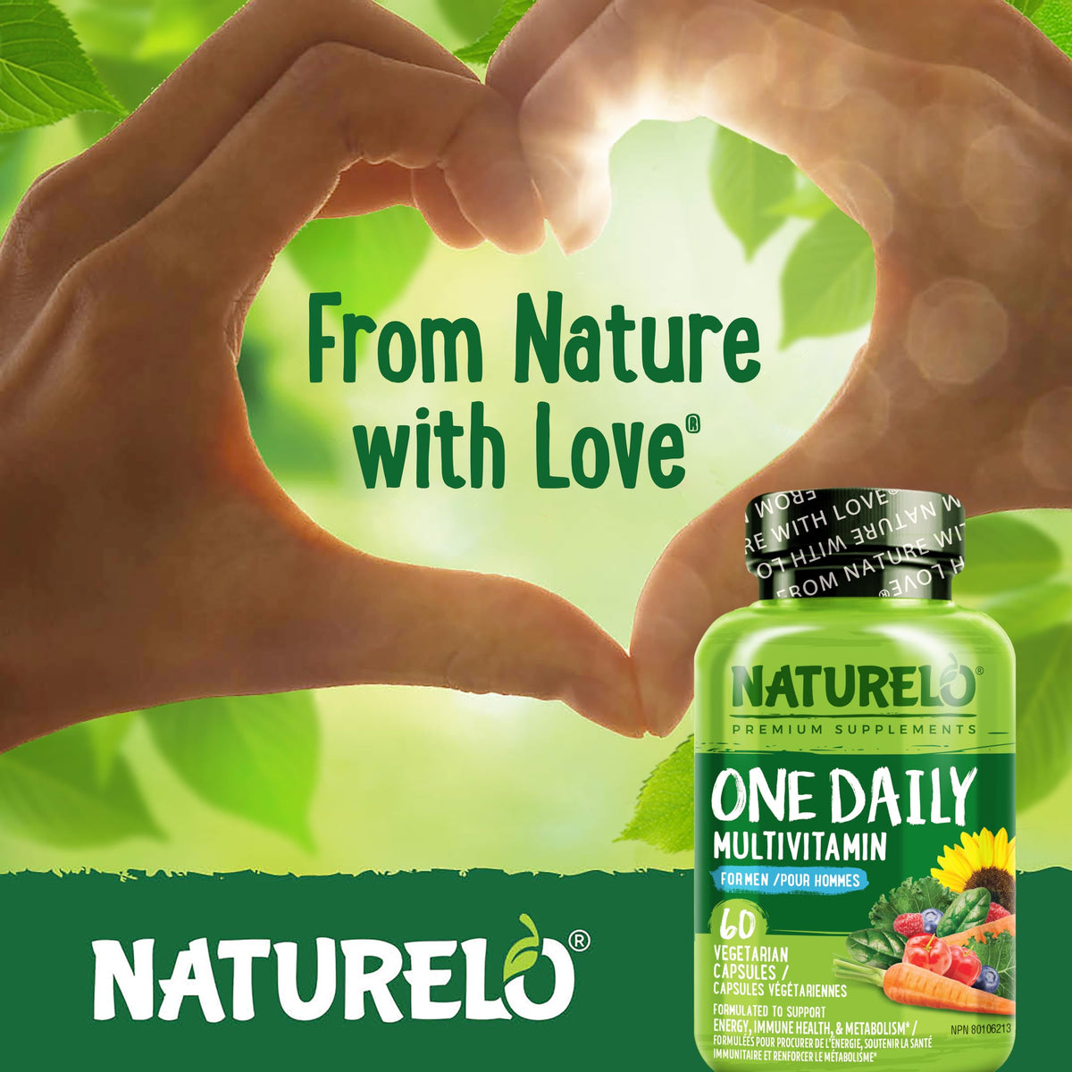 NATURELO Multivitamin for Men - One Daily, 60 Vegetarian Capsules