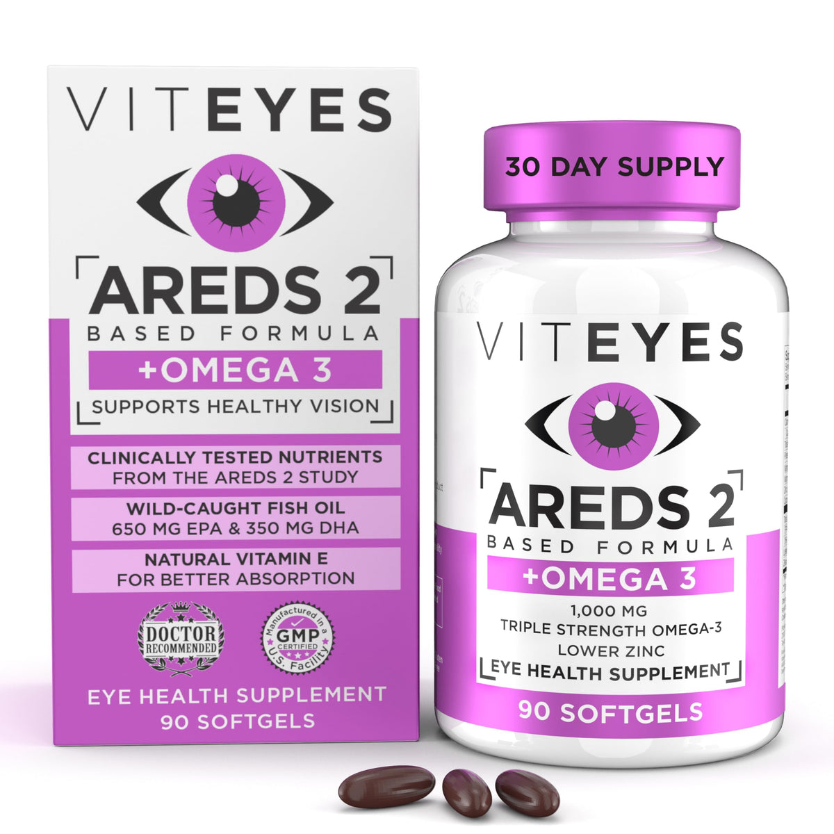 Viteyes AREDS 2 + Omega-3 Macular Health Formula - 90 Softgels