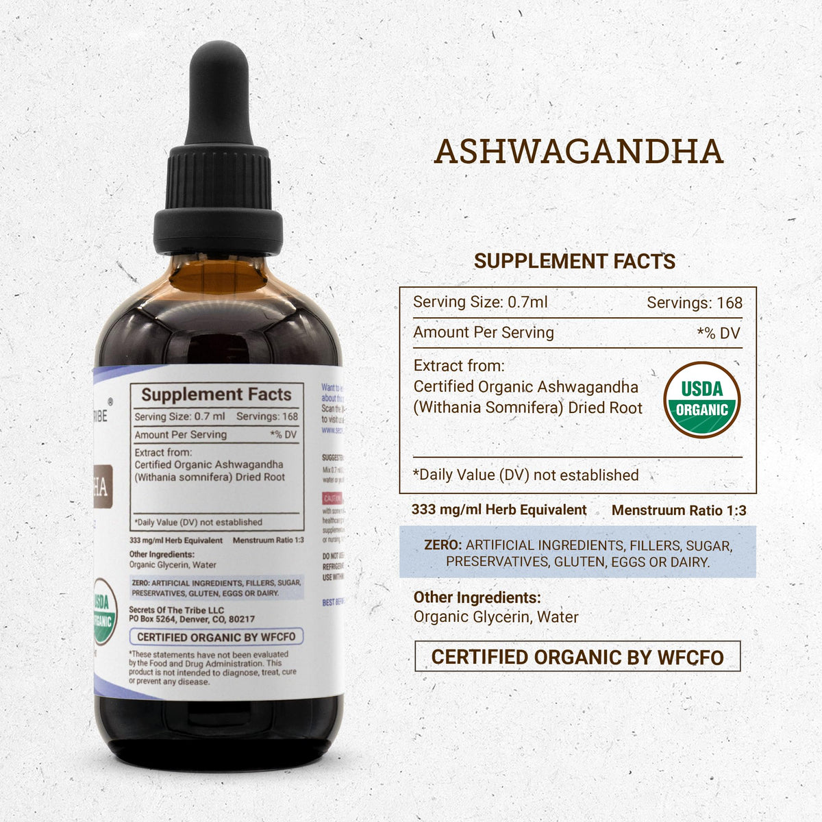 Secrets of the Tribe Ashwagandha USDA Organic Tincture Alcohol-Free - 4 Fl Oz - image 4