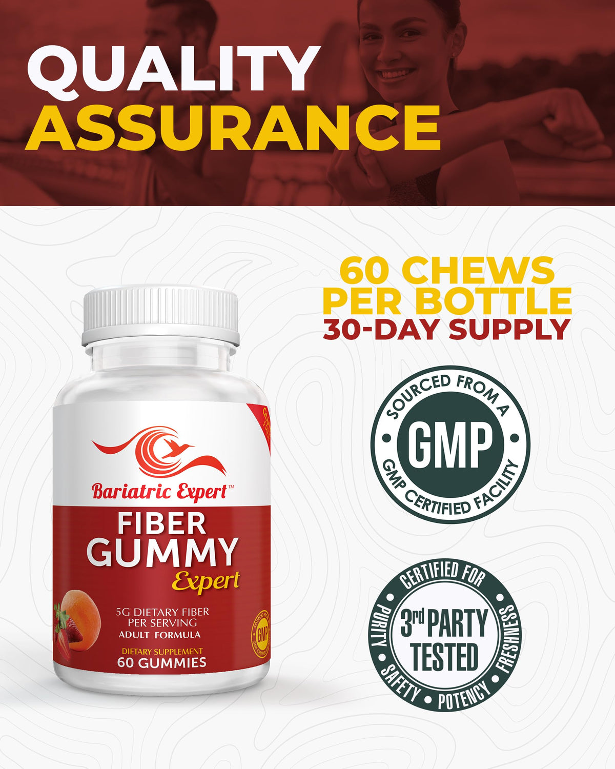 Bariatric Food Expert Fiber Vitamin Gummies - 60 Count - image 4