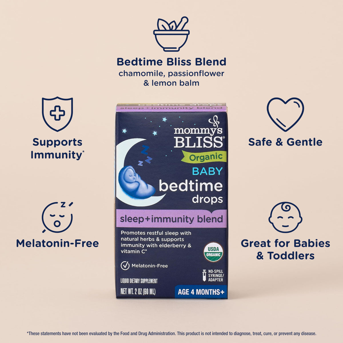 Mommy's Bliss Organic Baby Bedtime Drops Immune Support - 2 Fl Oz - image 3