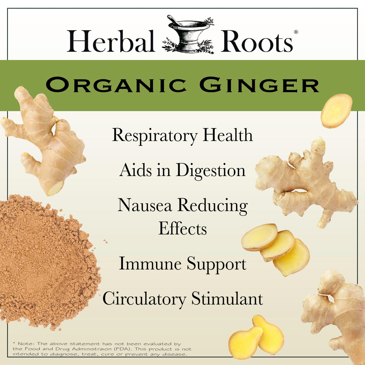 Herbal Roots Organic Ginger Capsules Digestive Support - 60 Capsules - image 3