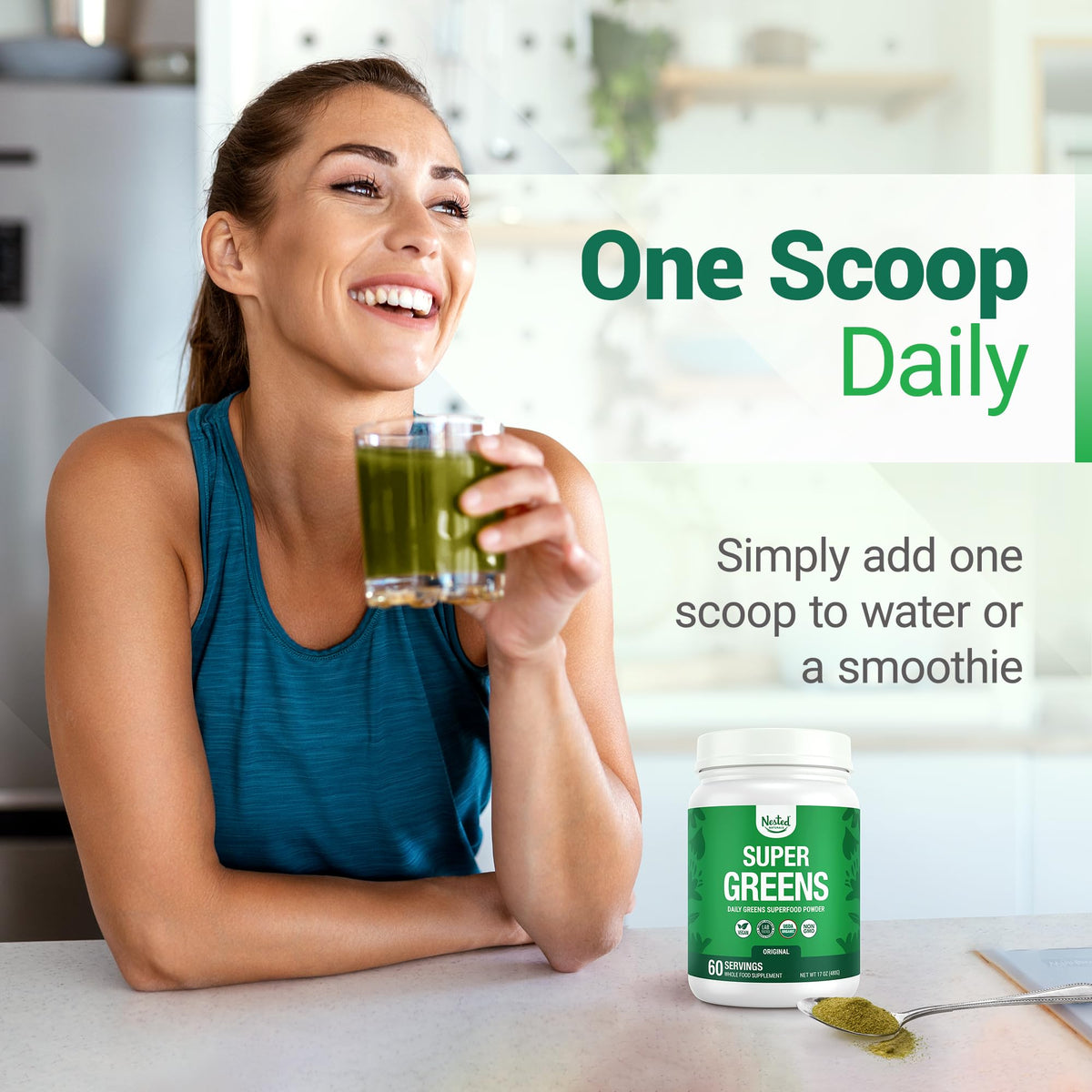 Nested Naturals Super Greens Daily Superfood Powder - 60 Servings - image 4